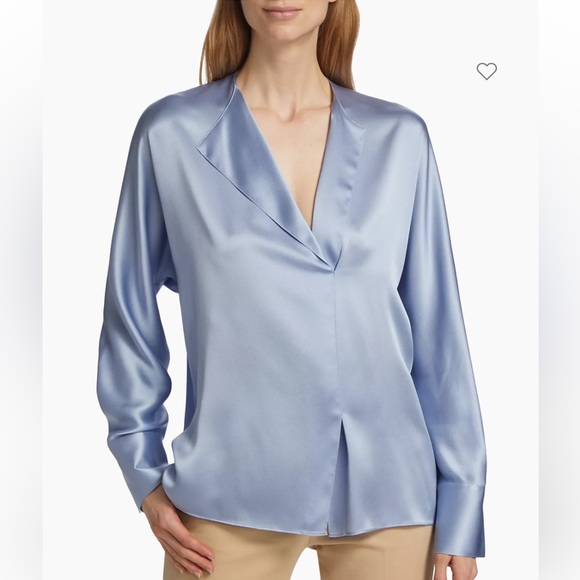 VINCE Pacific Opal Silk Dolman Draped Blouse size XS new w tags $365 - Picture 4 of 15